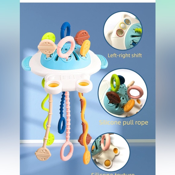 Baby👶🏽2 Pack Astronauts Portable Pull String Teething Activity & Sensory Toys - Picture 4 of 11